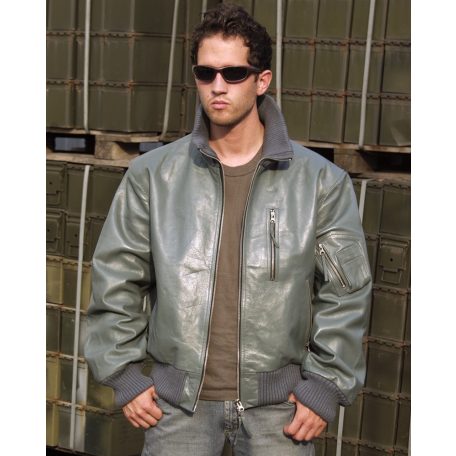 GERMAN GREY LEATHER FLIGHT JACKET