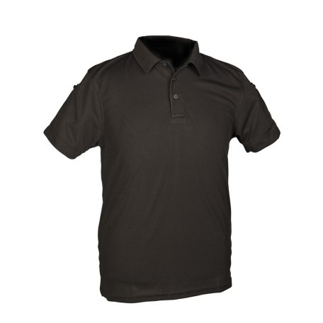 BLACK TACTICAL SHORT SLEEVE POLO SHIRT QUICKDRY