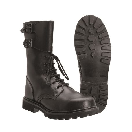 French Action Leather Combat Boots